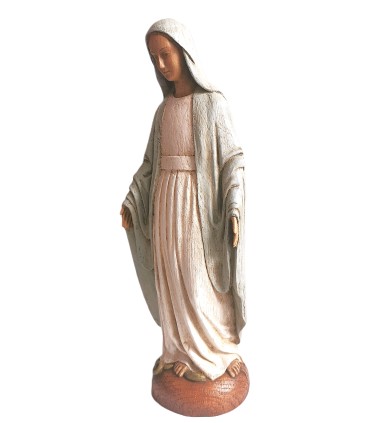 Vierge Notre Dame de grâce - Bois - 32 cm - manteau blanc