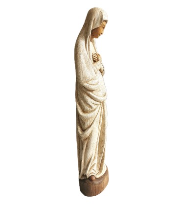 Statue de la vierge à l'annonciation en bois - 51cm
