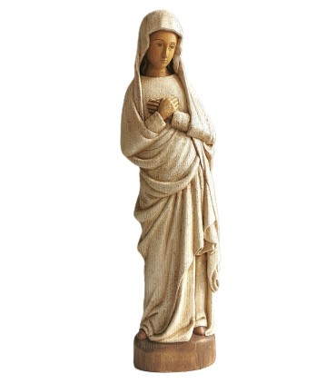 Statue de la vierge à l'annonciation en bois - 51cm