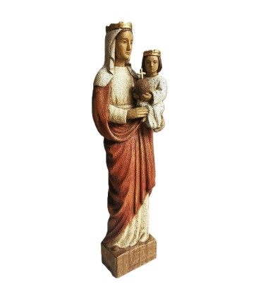 Grande statue Vierge Marie Reine en bois de 50cm