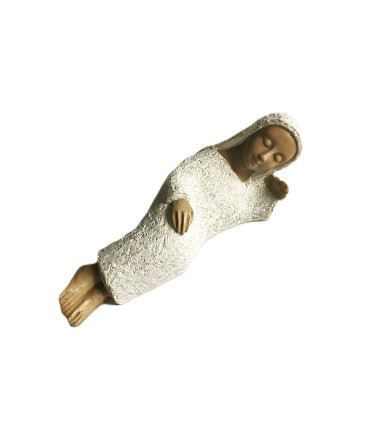 Santon de 17cm de la vierge Marie allongée - Crèche de Mougères