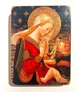 Icône la Vierge en adoration XVè 14 cm x 10 cm