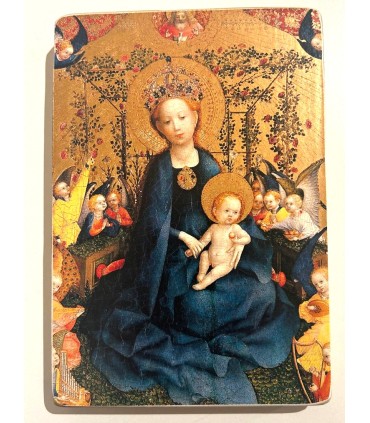 Icône - Vierge à la treille de roses 14 cm x 10 cm // 22 cm x 17 cm