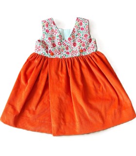Robe Philippa en Velours orange