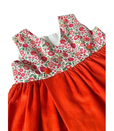 Robe Philippa en Velours orange