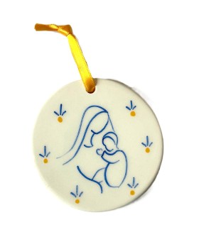 Médaillon en céramique ruban rose - Abbaye du Pesquié