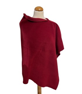 Poncho polaire bordeaux