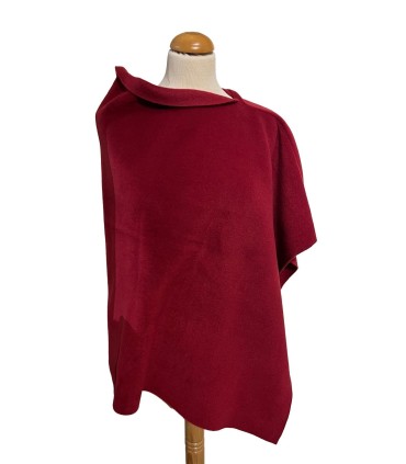 Poncho polaire bordeaux