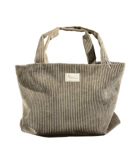 Grand sac cabas en velours taupe