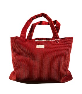 Grand sac cabas en velours rouge