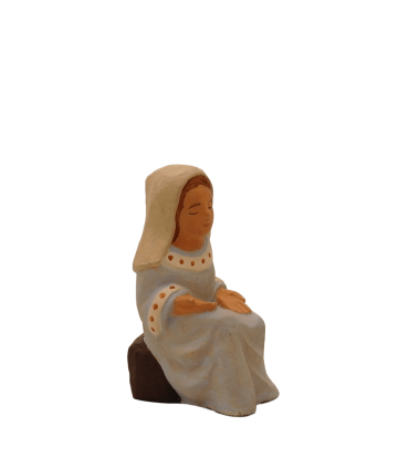 Petit santon de Dourgne - Marie assise