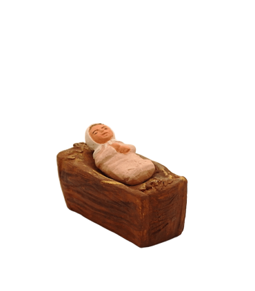 Enfant Jésus et berceau - Grande crèche de Dourgne