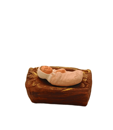 Enfant Jésus et berceau - Grande crèche de Dourgne