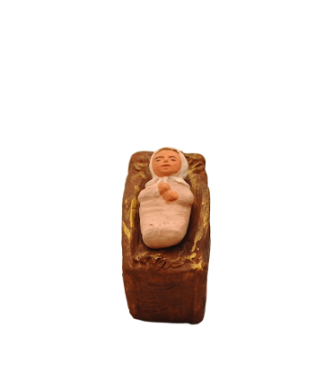 Enfant Jésus et berceau - Grande crèche de Dourgne