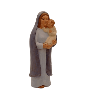 Vierge à l'enfant bleue - crèche de Dourgne