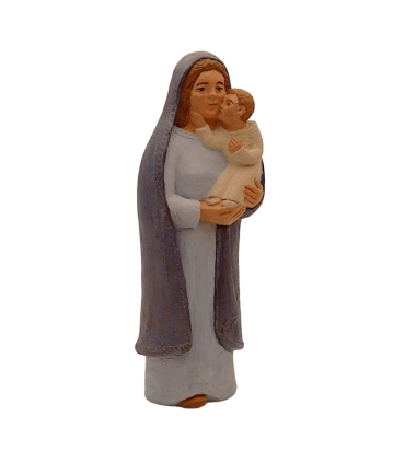 Vierge à l'enfant bleue - crèche de Dourgne