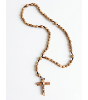 Chapelet avec croix crucifix bois olivier