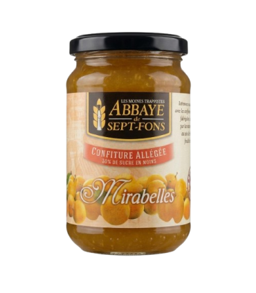 Confiture artisanale allégée de mirabelles par l'abbaye des Sept-Fons