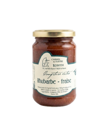 Confiture rhubarbe-fraise artisanale et riche en fruits - Carmel du Havre