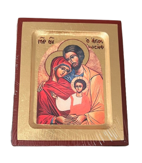Sainte Famille icône dorée à la feuille d'or