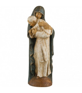 Saint Jean-Paul II et la Vierge Marie 18cm bois